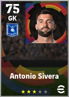 Antonio Sivera eFootball 2026 player card — 75 OVR GK