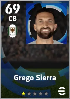 Grego Sierra eFootball 2026 player card — 69 OVR CB