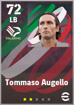 Tommaso Augello eFootball 2026 player card — 72 OVR LB