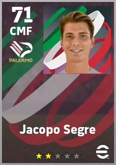 Jacopo Segre eFootball 2026 player card — 71 OVR CMF