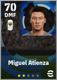 Miguel Atienza eFootball 2026 player card — 70 OVR DMF