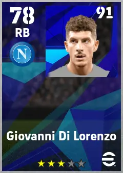 Giovanni Di Lorenzo eFootball 2026 player card — 78 OVR RB