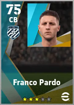 Franco Pardo eFootball 2026 player card — 75 OVR CB