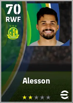 Alesson eFootball 2026 player card — 70 OVR RWF