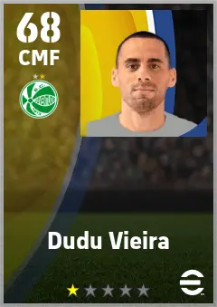Dudu Vieira eFootball 2026 player card — 68 OVR CMF