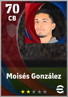 Moises Gonzalez eFootball 2026 player card — 70 OVR CB