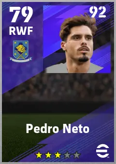 Pedro Neto eFootball 2026 player card — 79 OVR RWF