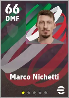 Marco Nichetti eFootball 2026 player card — 66 OVR DMF