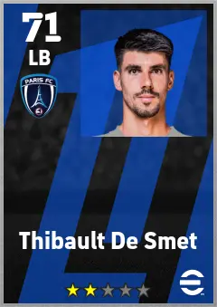 Thibault De Smet eFootball 2026 player card — 71 OVR LB