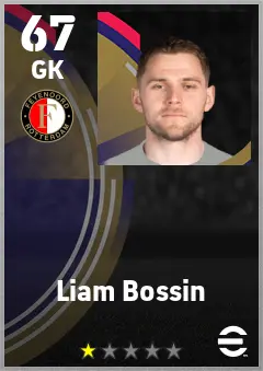 Liam Bossin eFootball 2026 player card — 67 OVR GK