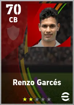 Renzo Garces eFootball 2026 player card — 70 OVR CB