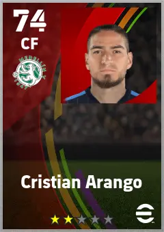 Cristian Arango eFootball 2026 player card — 74 OVR CF
