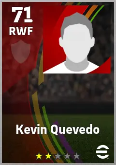 Kevin Quevedo eFootball 2026 player card — 71 OVR RWF