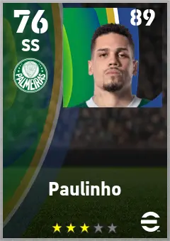 Paulinho eFootball 2026 player card — 76 OVR SS