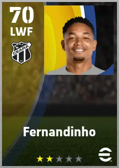 Fernandinho eFootball 2026 player card — 70 OVR LWF