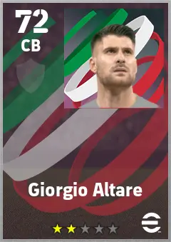 Giorgio Altare eFootball 2026 player card — 72 OVR CB