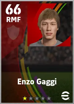 Enzo Gaggi eFootball 2026 player card — 66 OVR RMF