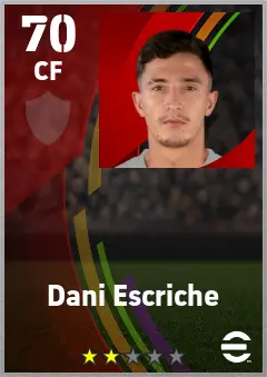 Dani Escriche eFootball 2026 player card — 70 OVR CF