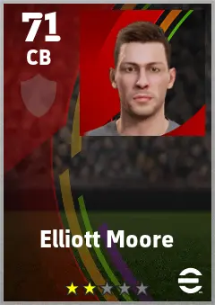 Elliott Moore eFootball 2026 player card — 71 OVR CB