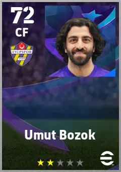 Umut Bozok eFootball 2026 player card — 72 OVR CF
