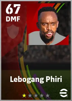 Lebogang Phiri eFootball 2026 player card — 67 OVR DMF