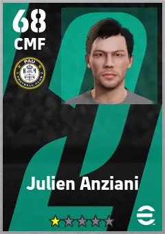 Julien Anziani eFootball 2026 player card — 68 OVR CMF