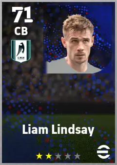 Liam Lindsay eFootball 2026 player card — 71 OVR CB