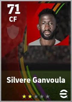 Silvere Ganvoula eFootball 2026 player card — 71 OVR CF