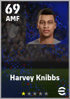Harvey Knibbs eFootball 2026 player card — 69 OVR AMF
