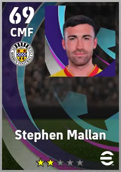 Stephen Mallan eFootball 2026 player card, 69 OVR CMF