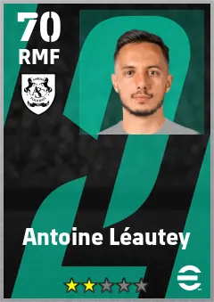 Antoine Leautey eFootball 2026 player card — 70 OVR RMF