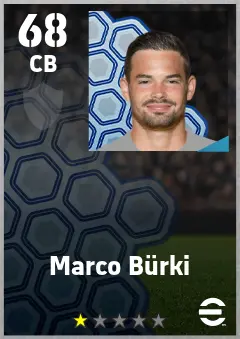 Marco Burki eFootball 2026 player card — 68 OVR CB
