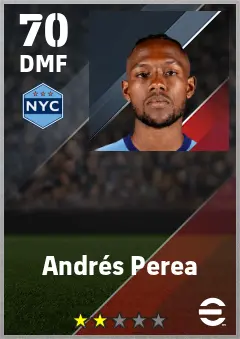 Andres Perea eFootball 2026 player card — 70 OVR DMF