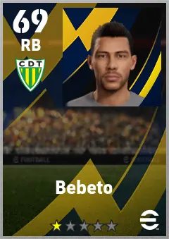 Bebeto eFootball 2026 player card — 69 OVR RB