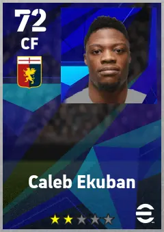 Caleb Ekuban eFootball 2026 player card — 72 OVR CF
