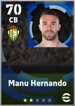Manu Hernando eFootball 2026 player card — 70 OVR CB