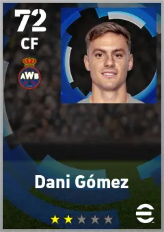 Dani Gomez eFootball 2026 player card — 72 OVR CF