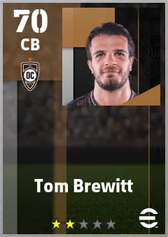 Tom Brewitt eFootball 2026 player card — 70 OVR CB