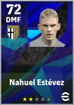 Nahuel Estevez eFootball 2026 player card — 72 OVR DMF