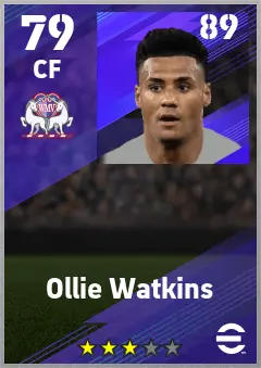 Ollie Watkins eFootball 2026 player card — 79 OVR CF