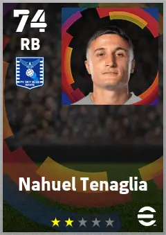 Nahuel Tenaglia eFootball 2026 player card — 74 OVR RB