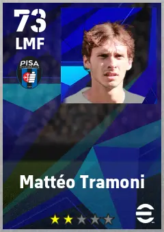 Matteo Tramoni eFootball 2026 player card — 73 OVR LMF