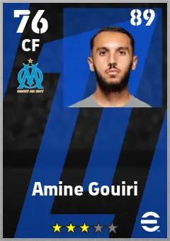 Amine Gouiri eFootball 2026 player card — 76 OVR CF