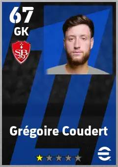 Gregoire Coudert eFootball 2026 player card — 67 OVR GK