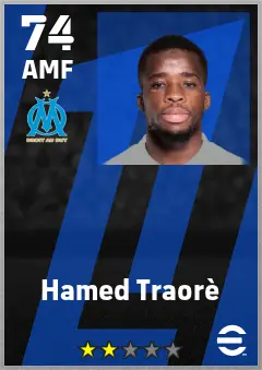 Hamed Traore eFootball 2026 player card — 74 OVR AMF