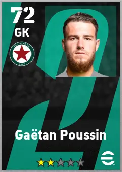 Gaetan Poussin eFootball 2026 player card — 72 OVR GK