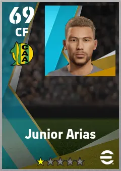 Junior Arias eFootball 2026 player card — 69 OVR CF
