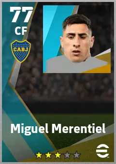 Miguel Merentiel eFootball 2026 player card — 77 OVR CF