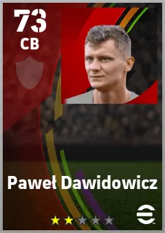 Pawel Dawidowicz eFootball 2026 player card — 73 OVR CB