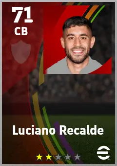 Luciano Recalde eFootball 2026 player card — 71 OVR CB
